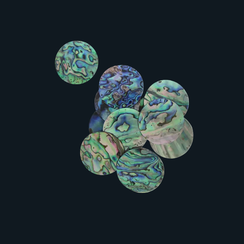 BPCCCT40 - 40mm (12pcs) PAUA - CIRCLE - NATURAL CURVE, CLEAN BACK, TUMBLED POLISHED - OCEAN SHELL STUDIOS