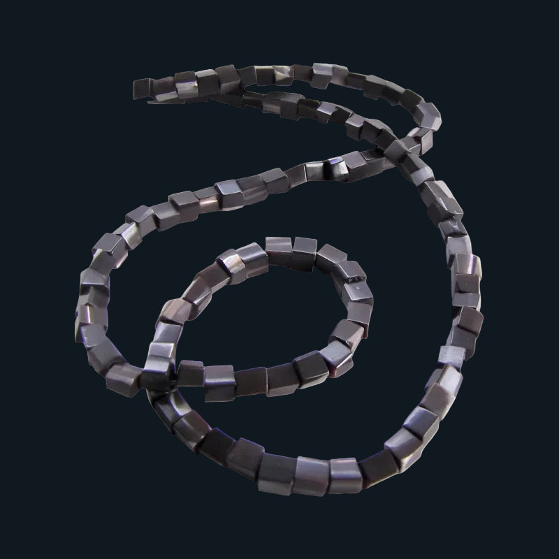 BSTC4 - SHELL BEAD - TROCHUS SMOKED CUBE - 4MM (100PCS) - OCEAN SHELL STUDIOS