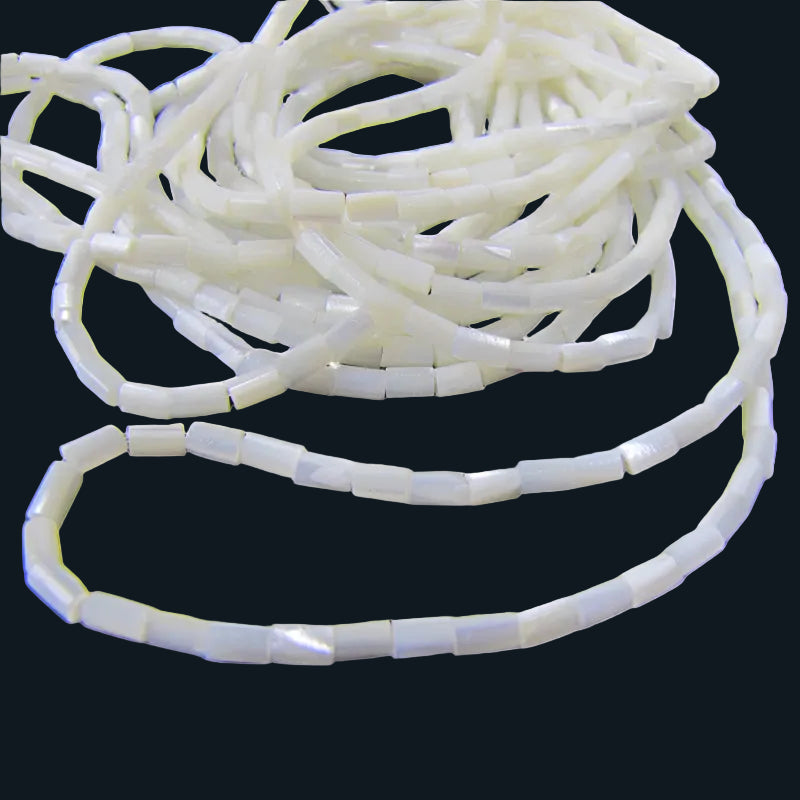 BTB Strand - Small - 3*5mm - 78pcs SHELL BEAD - TROCHUS BAMBOO - 2*5MM (78 PCS) - OCEAN SHELL STUDIOS