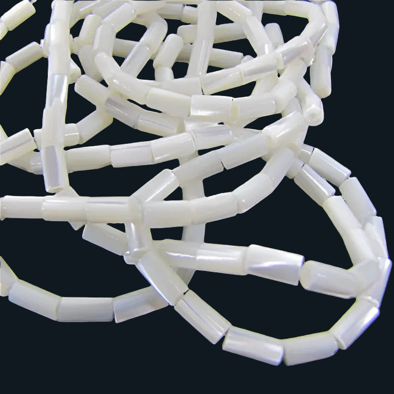 BTB Strand - Large - 4*7mm - 57pcs SHELL BEAD - TROCHUS BAMBOO - 2*5MM (78 PCS) - OCEAN SHELL STUDIOS