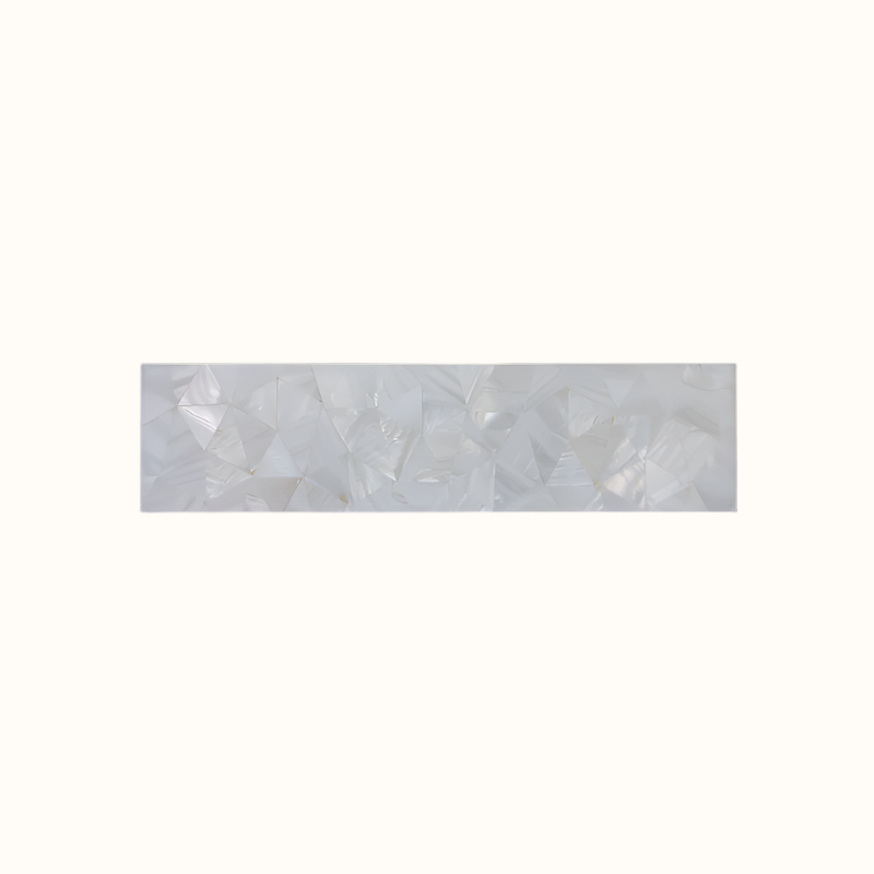 MOP005-300 - 300x75mm SOLID SHELL TILE - F/W MOP WHITE - CRAZY - OCEAN SHELL STUDIOS