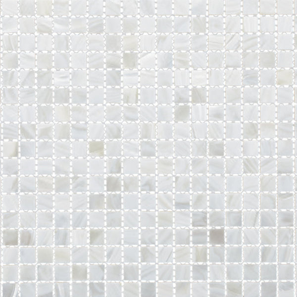MS001-15 - SOLID SHELL MOSAIC TILE FRESHWATER MOP WHITE - OCEAN SHELL STUDIOS