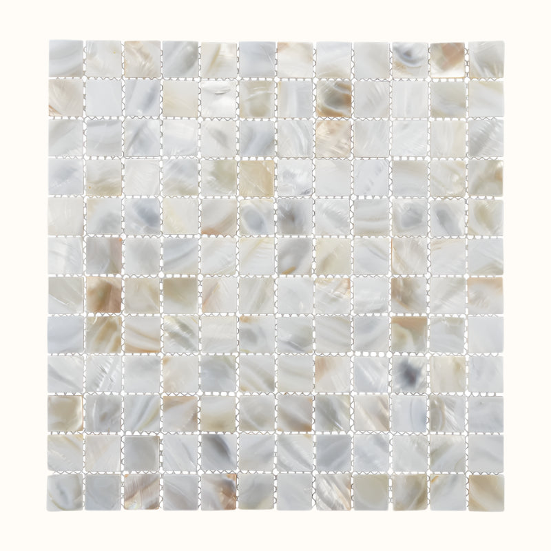 MS002-25 - SOLID SHELL MOSAIC TILE FRESHWATER MOP NATURAL - OCEAN SHELL STUDIOS
