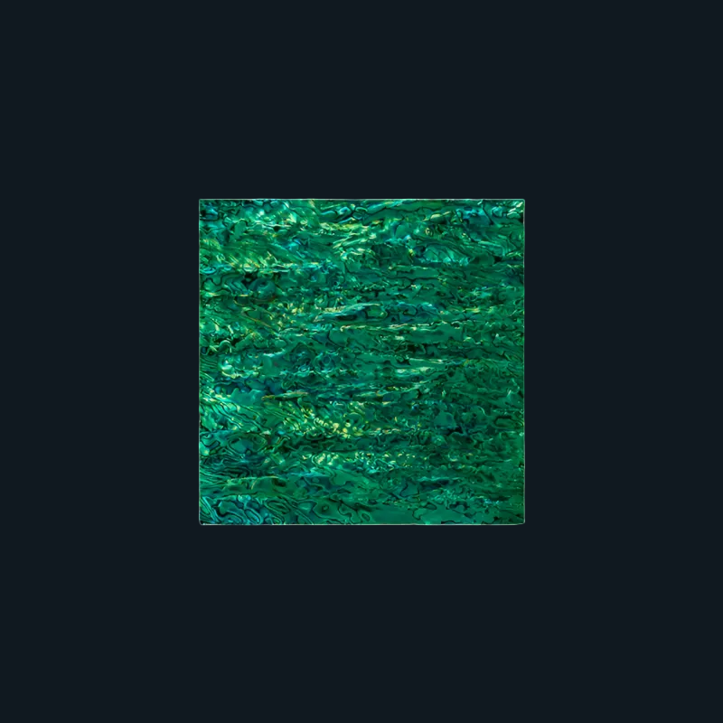TG200 - 200x200mm SHELL VENEER TILE PAUA EMERALD GREEN - OCEAN SHELL STUDIOS