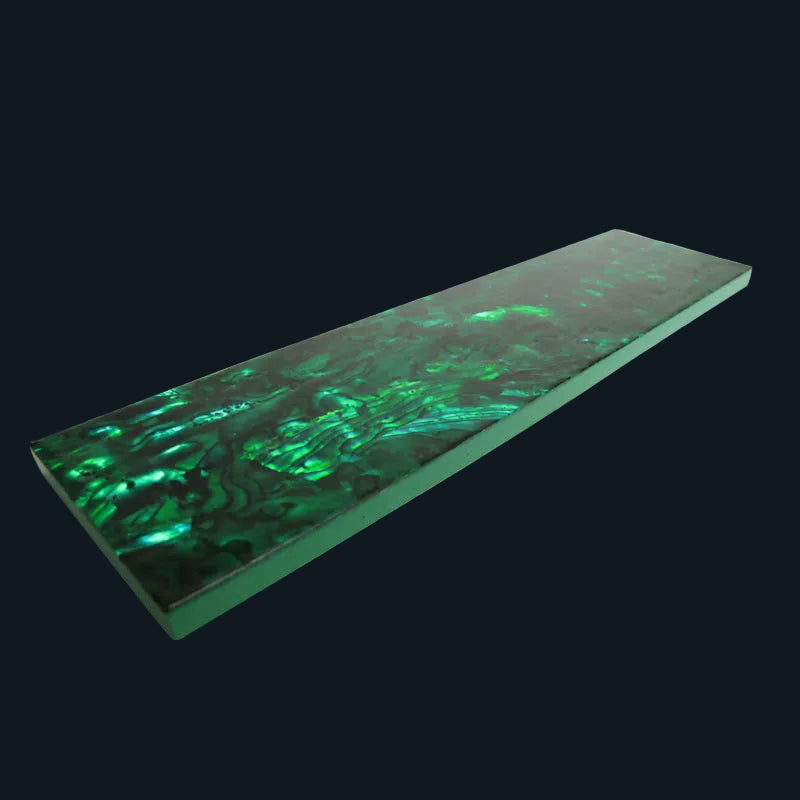 TG50 - 200x50mm SHELL VENEER TILE PAUA EMERALD GREEN - OCEAN SHELL STUDIOS
