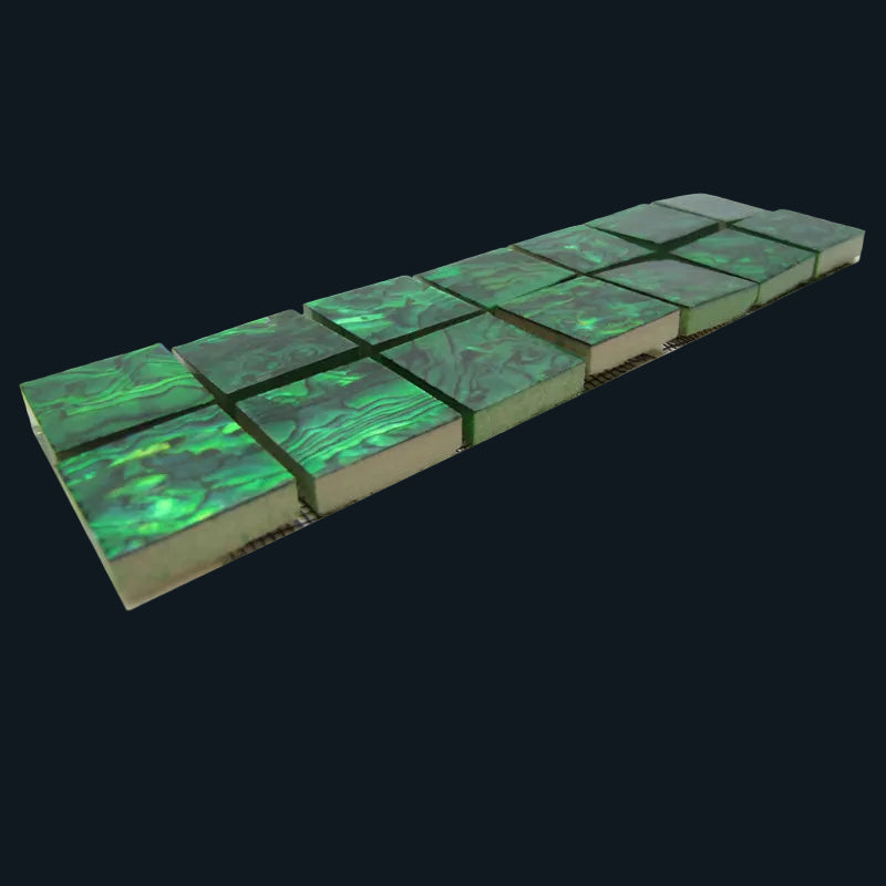 TGM - 25x25mm (14pcs) SHELL VENEER TILE PAUA EMERALD GREEN - OCEAN SHELL STUDIOS