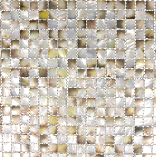 TMBPL15 - SOLID SHELL MOSAIC TILE - BMOP NATURAL SQUARE - LIGHT - OCEAN SHELL STUDIOS