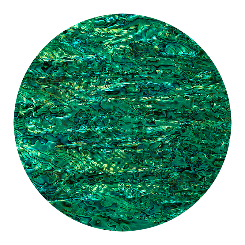 VCPEG200 - RETAIL READY - SHELL VENEER COATED - PAUA EMERALD GREEN - OCEAN SHELL STUDIOS