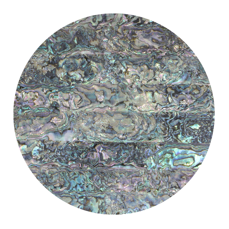 VUMGH240 - SHELL VENEER UNCOATED - MEXICAN ABALONE GREEN HEART - OCEAN SHELL STUDIOS