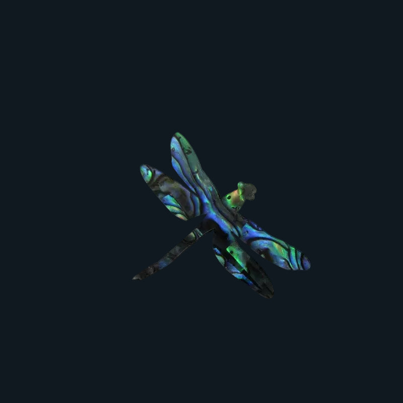 ZSPDFS - Small 35x29mm (12pcs) GLOSS PAUA VENEER SHAPE - DRAGONFLY - OCEAN SHELL STUDIOS