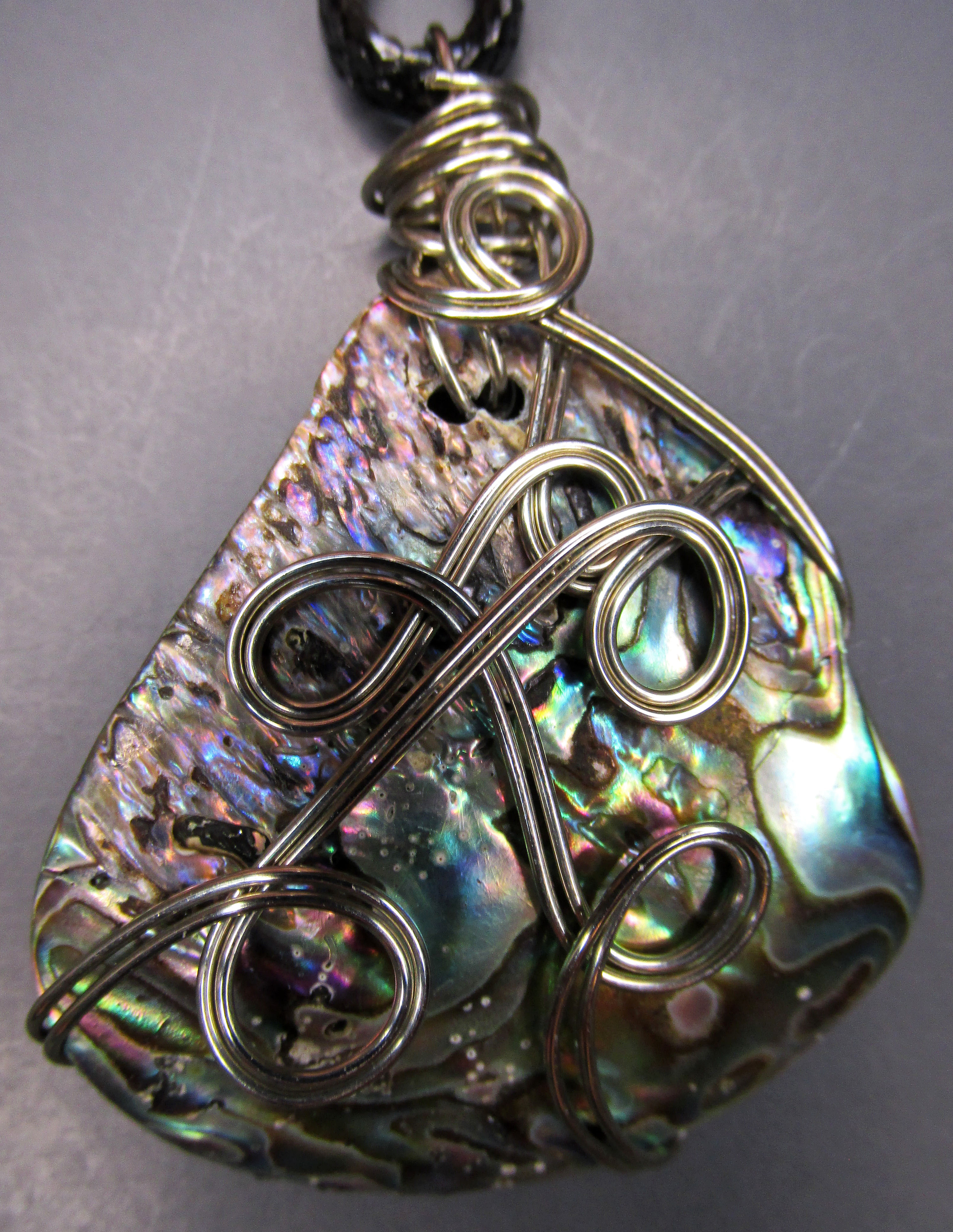 New Zealand Abalone Paua Jewelry, Silver Laced