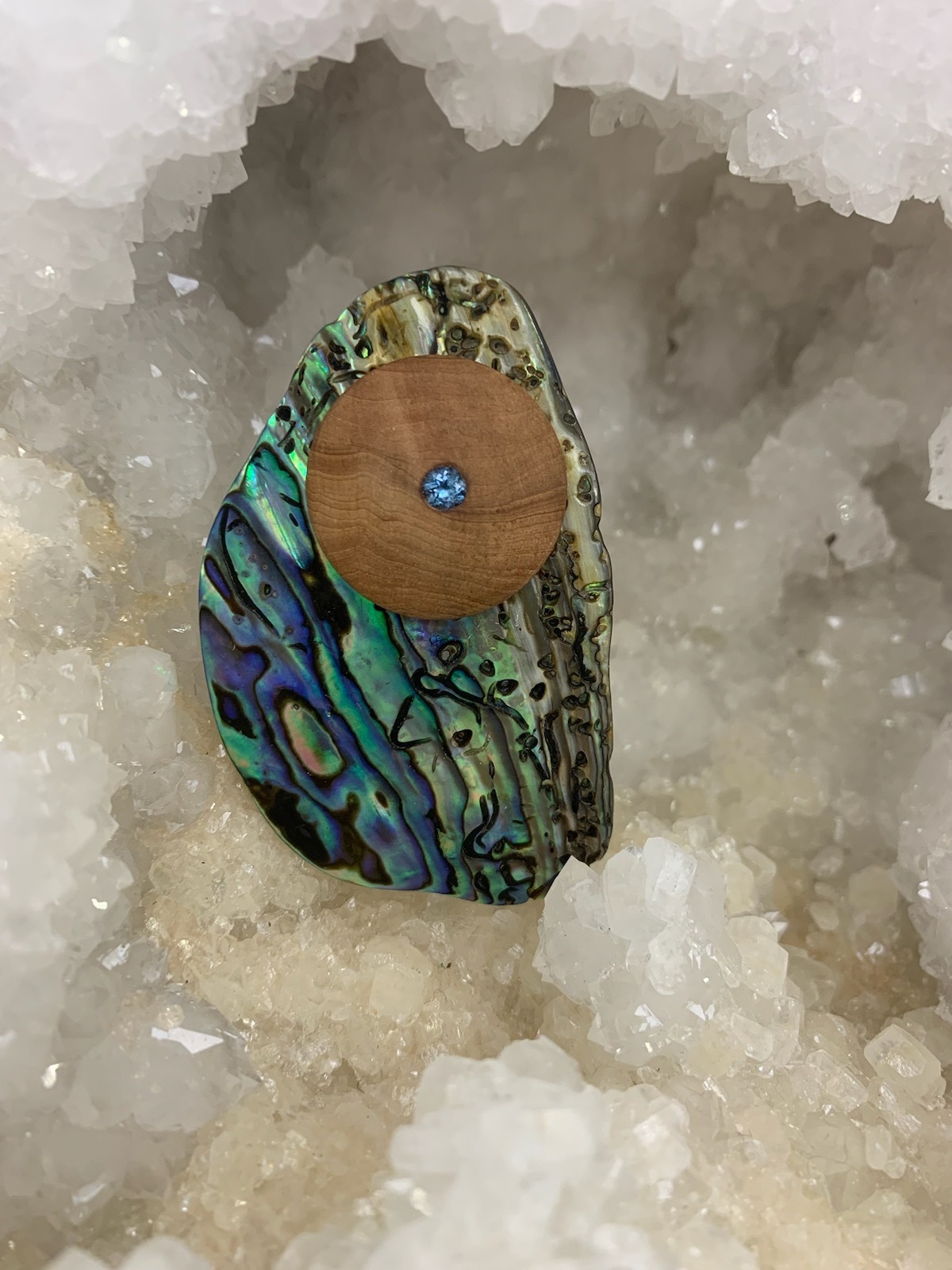 Natural Paua Jewelry with Wood