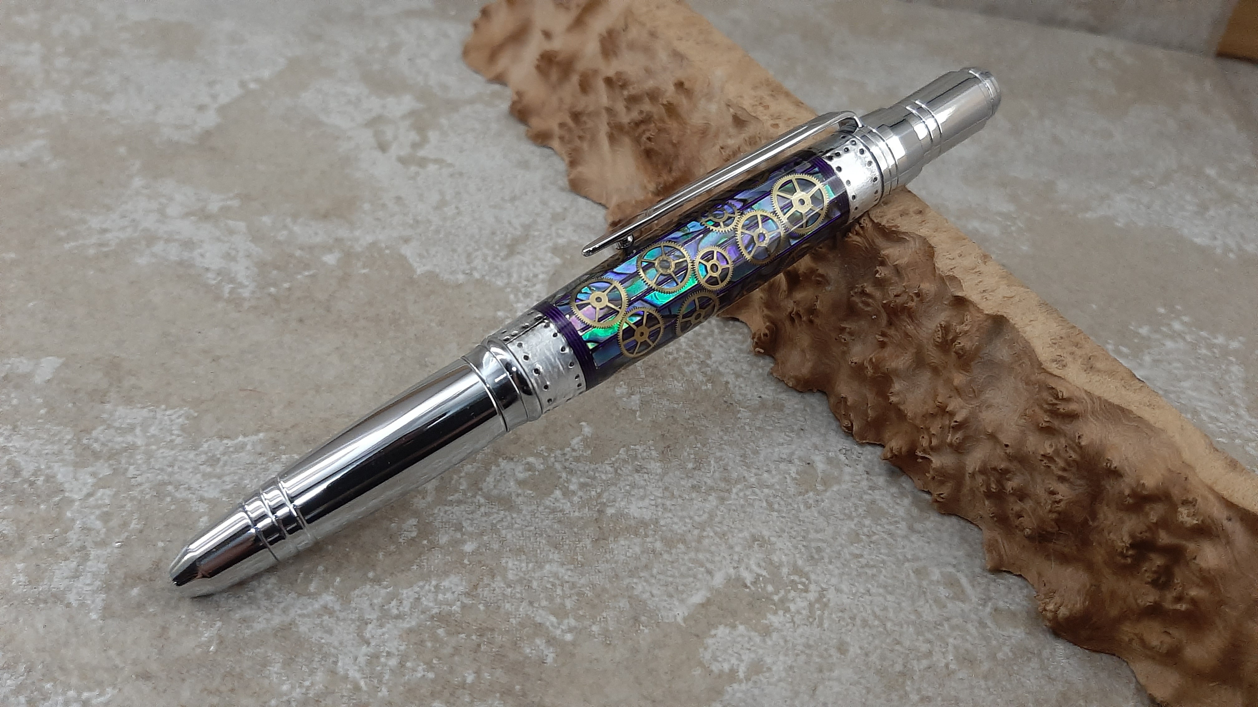 Luxury Pen With Blue Abalone Veneer