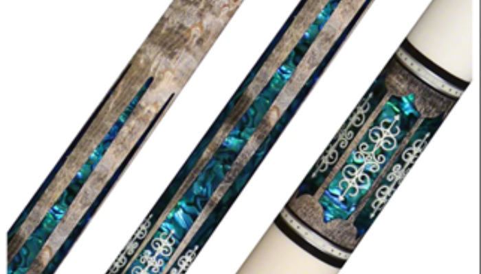 Pool Cue with Resin cast Abalone Inlay
