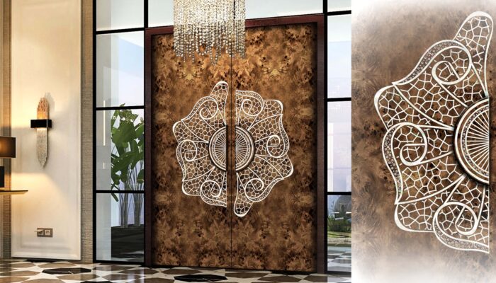 Intricate Mother of Pearl on Indian Door