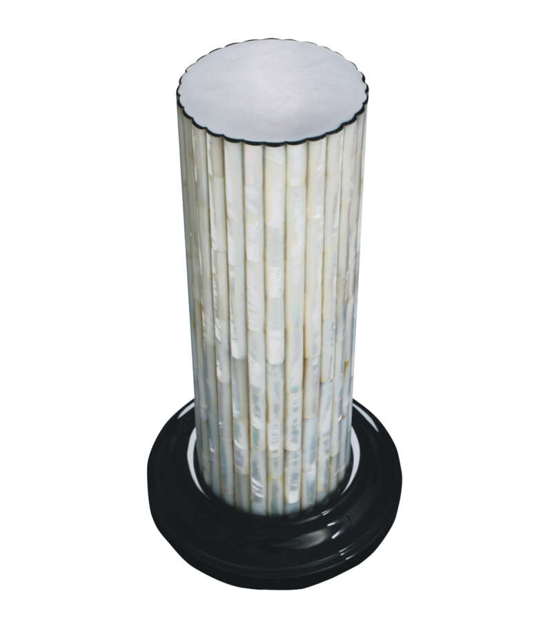 Mother of Pearl Fluted Column, With Hand Cut and Shamfered pieces