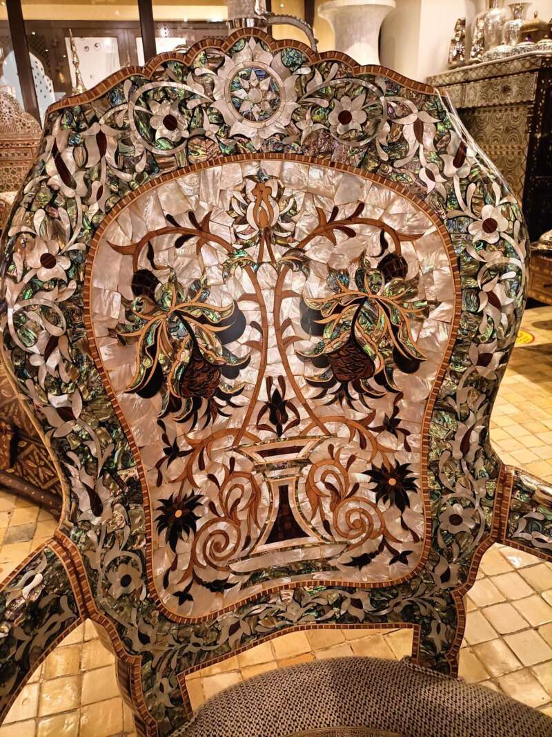 Ornate Mother of Pearl and Paua Armchair - Dubai