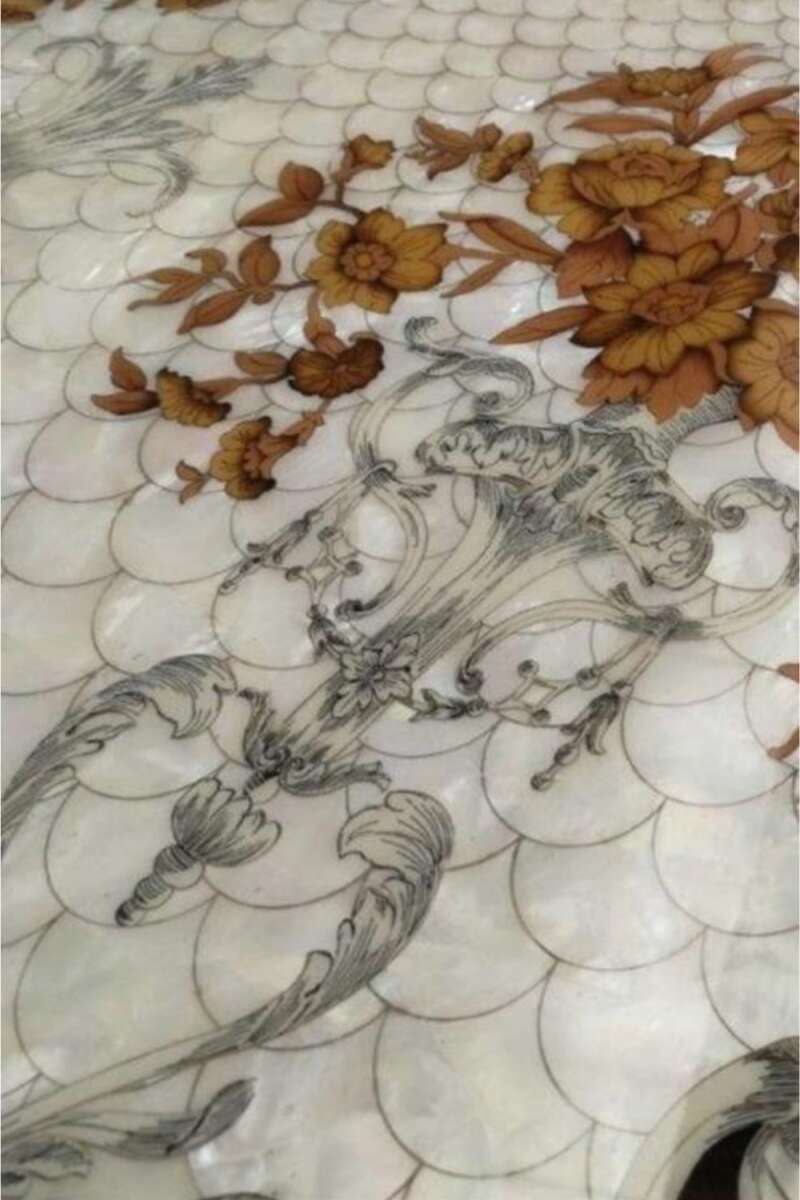 Table In The Middle East with Tessellated White Mother of Pearl