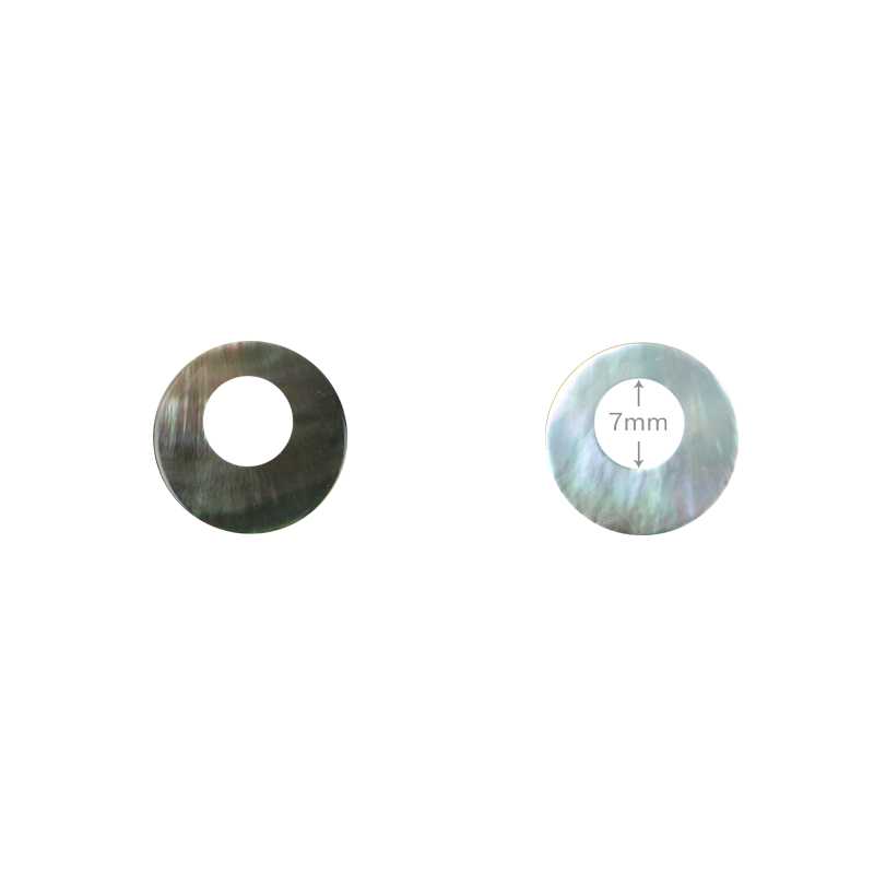 BBCOCCT25_2 - BMOP - CIRCLE OFFSET HOLE - NATURAL CURVE, CLEAN BACK, TUMBLED POLISHED - OCEAN SHELL STUDIOS