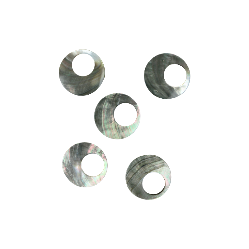 BBCOCCT45 - BMOP - CIRCLE OFFSET HOLE - NATURAL CURVE, CLEAN BACK, TUMBLED POLISHED - OCEAN SHELL STUDIOS