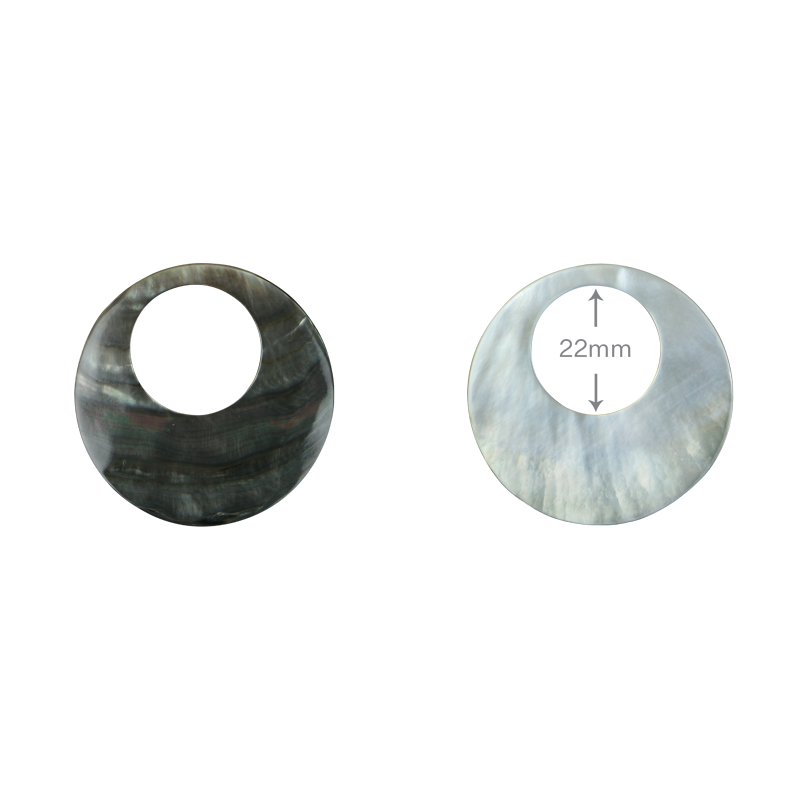 BBCOCCT45_2 - BMOP - CIRCLE OFFSET HOLE - NATURAL CURVE, CLEAN BACK, TUMBLED POLISHED - OCEAN SHELL STUDIOS