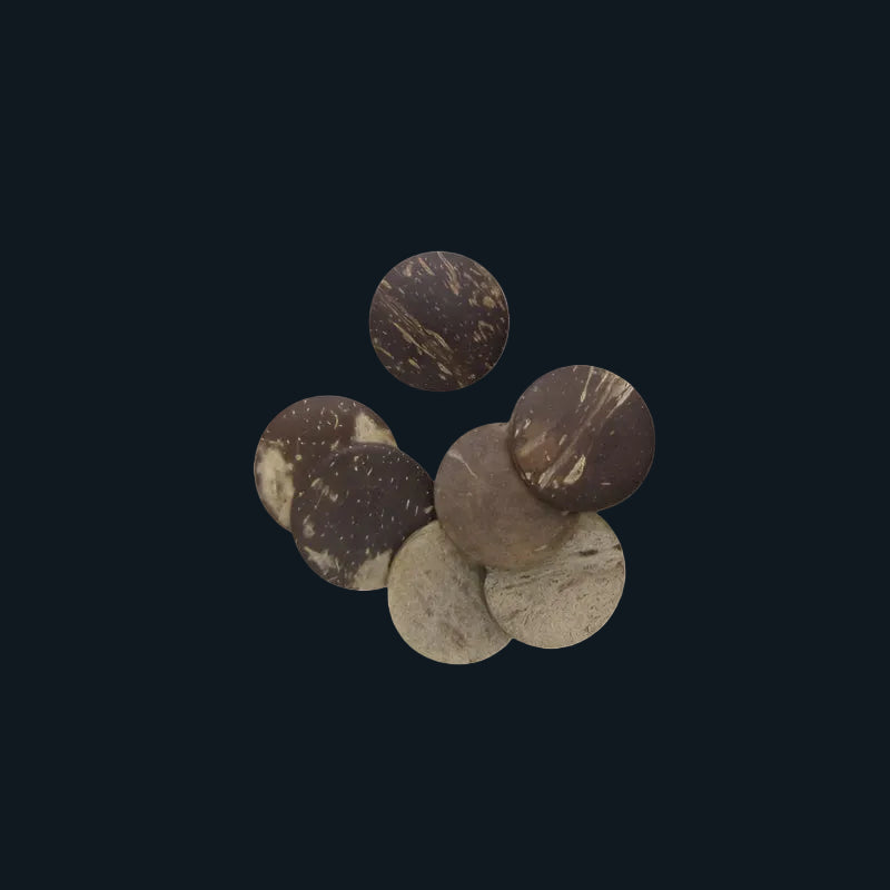 BCCCGT35 - SHELL BLANK COCONUT - CIRCLE - NATURAL CURVE, GROUND BACK, TUMBLED POLISHED - OCEAN SHELL STUDIOS