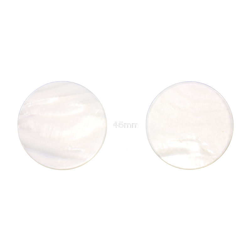 BFCFCT45_2 - F/W MOP - CIRCLE - FLAT, CLEAN BACK, TUMBLED POLISHED - OCEAN SHELL STUDIOS