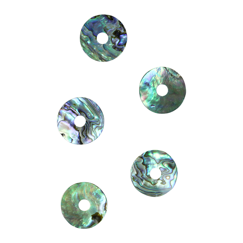 BPCCCCT35 - PAUA - CIRCLE CENTERED HOLE - NATURAL CURVE, CLEAN BACK, TUMBLED POLISHED - OCEAN SHELL STUDIOS