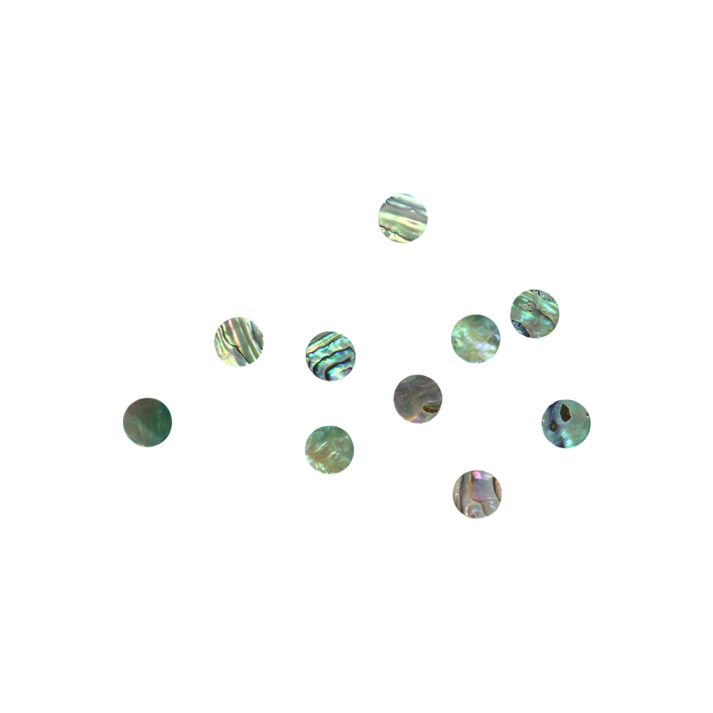 BPCCCT10 - 10mm (12pcs) PAUA - CIRCLE - NATURAL CURVE, CLEAN BACK, TUMBLED POLISHED - OCEAN SHELL STUDIOS