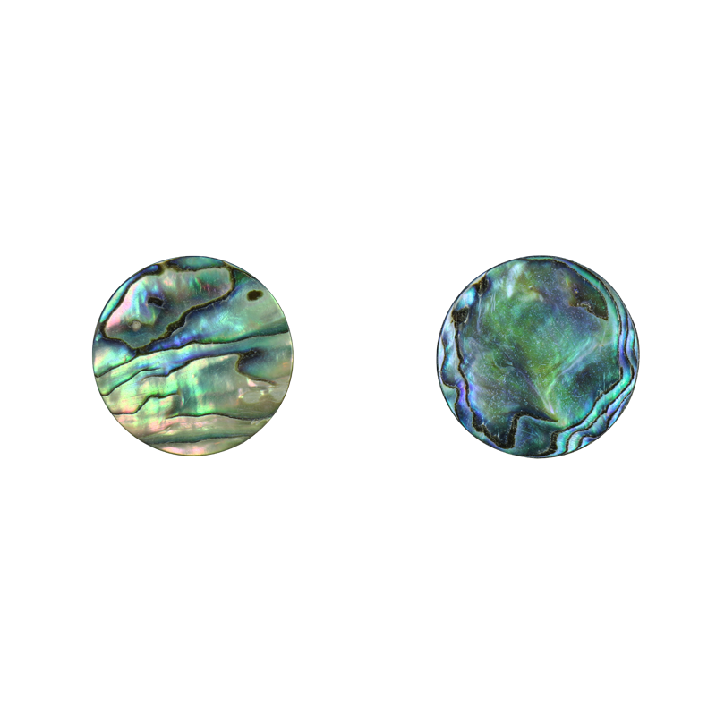 BPCCGT30.6_2 - 30.6mm (12pcs) PAUA - CIRCLE - NATURAL CURVE, GROUND BACK, TUMBLED POLISHED - OCEAN SHELL STUDIOS