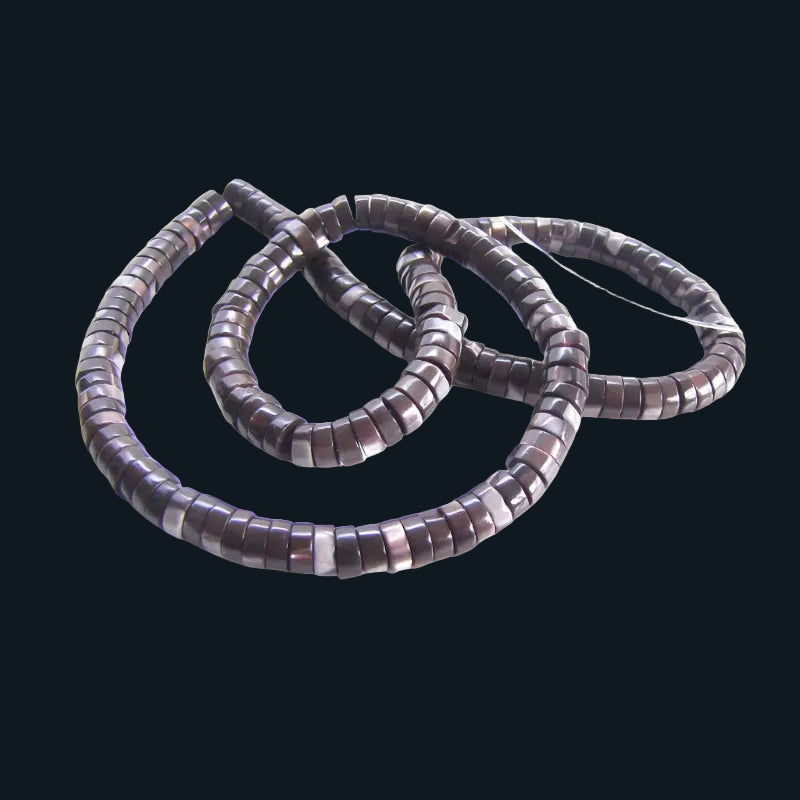 BSTD6 - SHELL BEAD - TROCHUS SMOKED DONUT - 5MM (160PCS) - OCEAN SHELL STUDIOS