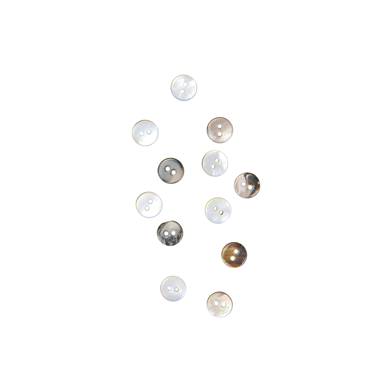 BUB11.25G - 11.25mm [18L] (12pcs) BUTTON BLACK MOTHER OF PEARL - OCEAN SHELL STUDIOS