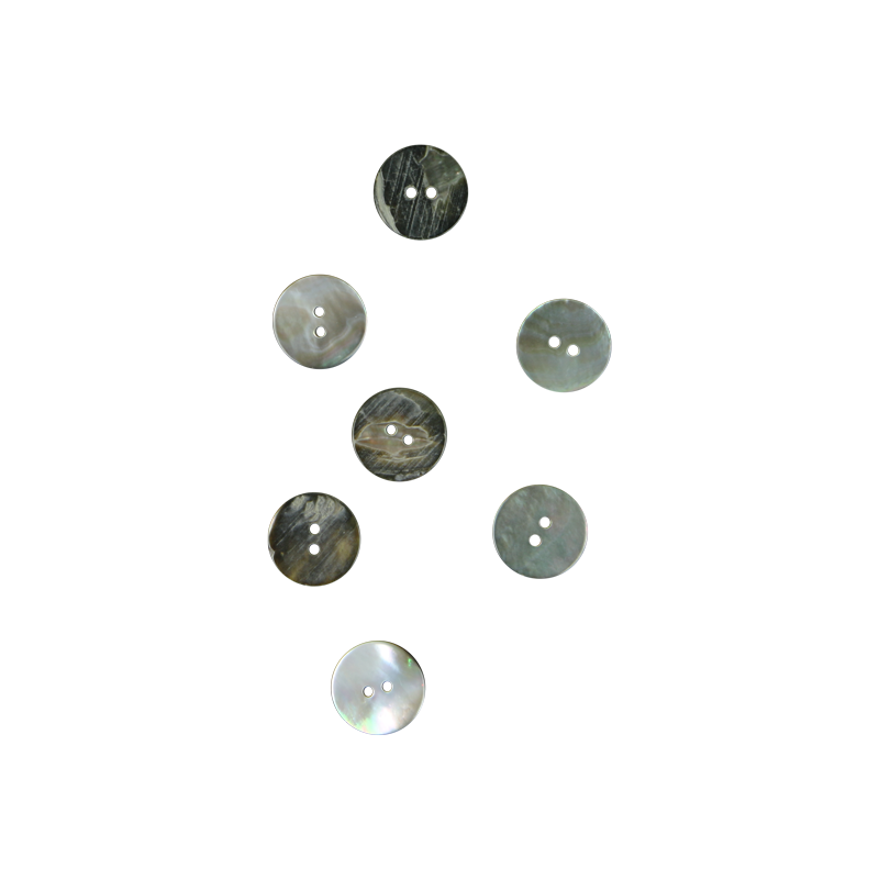 BUB20G_2 - 20mm [32L] (12pcs) BUTTON BLACK MOTHER OF PEARL - OCEAN SHELL STUDIOS