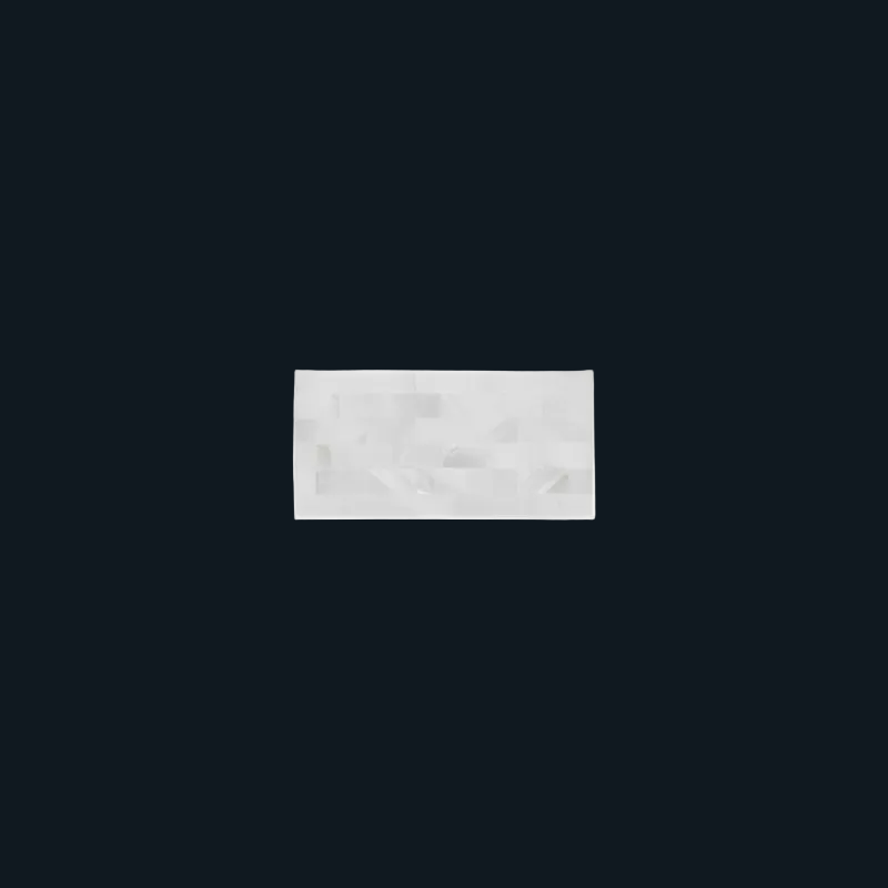 MOP001-150 - 150x75mm SOLID SHELL TILE - F/W MOP WHITE - BRICK - OCEAN SHELL STUDIOS