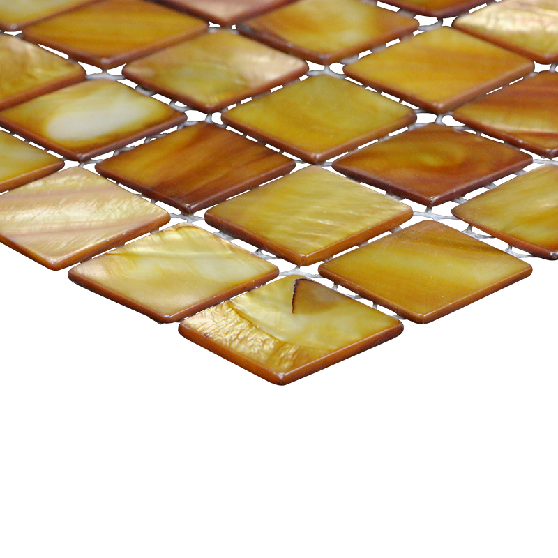 MSDB-20_3 - SOLID SHELL MOSAIC TILE - MOP DYED - BROWN - OCEAN SHELL STUDIOS