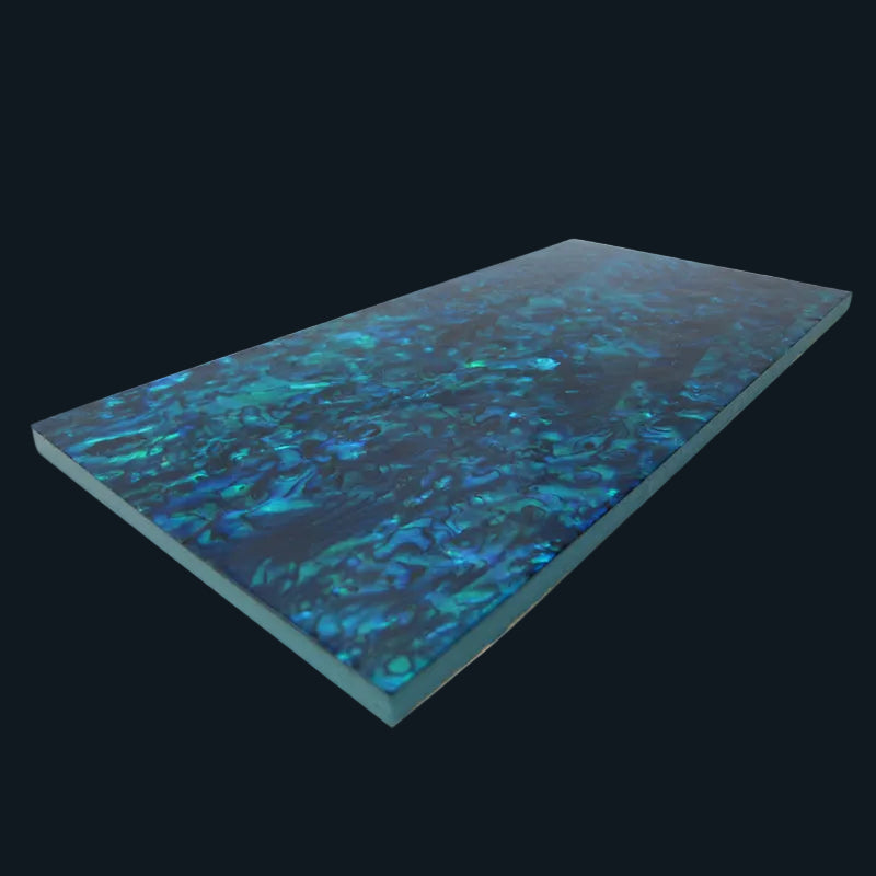 TB100 - 200x100mm SHELL VENEER TILE PAUA BLUE SAPPHIRE - OCEAN SHELL STUDIOS