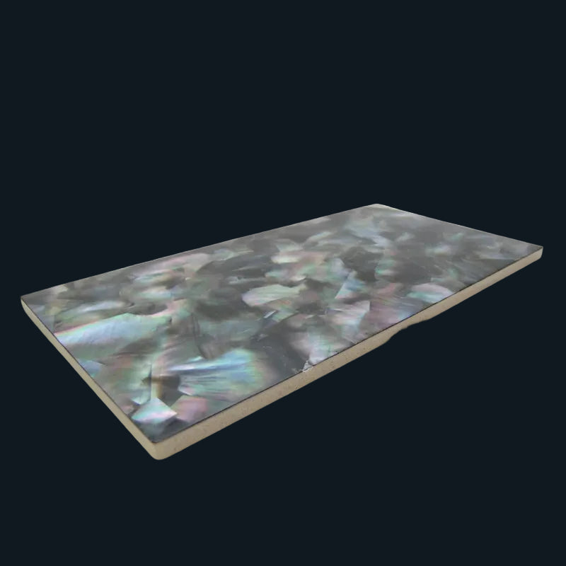 TBP100 - 200x100mm SHELL VENEER TILE BLACK MOTHER OF PEARL - OCEAN SHELL STUDIOS