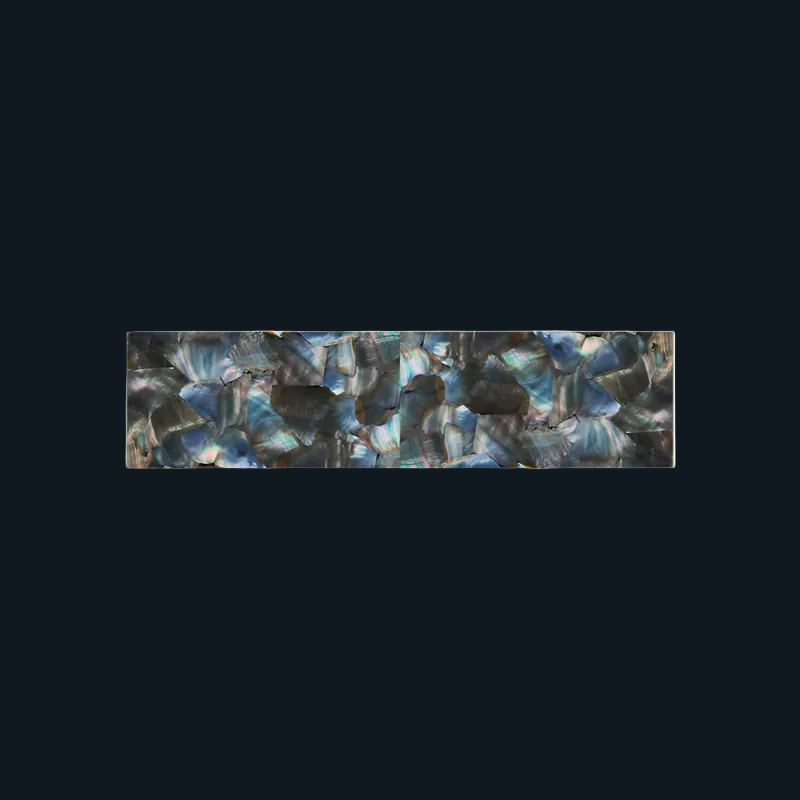 TBP300 - 300x75mm SHELL VENEER TILE BLACK MOTHER OF PEARL - OCEAN SHELL STUDIOS