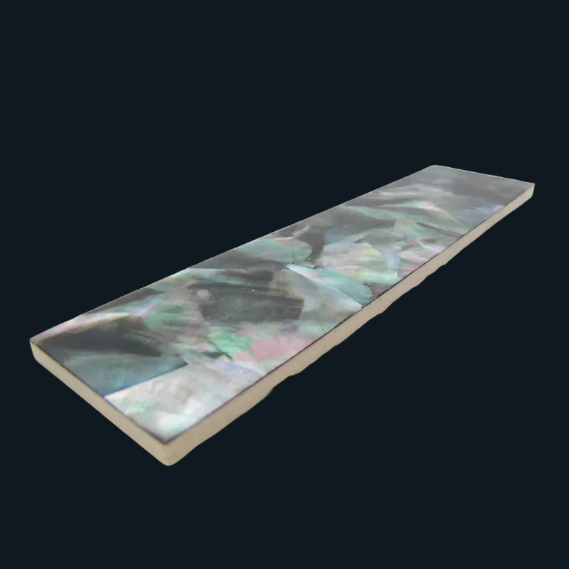 TBP50 - 200x50mm SHELL VENEER TILE BLACK MOTHER OF PEARL - OCEAN SHELL STUDIOS