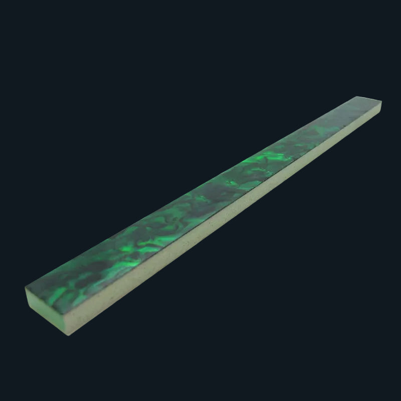 TG15 - 200x15mm SHELL VENEER TILE PAUA EMERALD GREEN - OCEAN SHELL STUDIOS