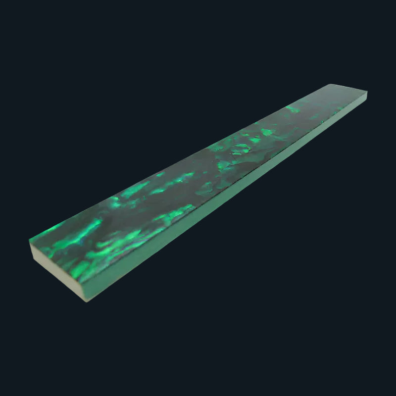 TG25 - 200x25mm SHELL VENEER TILE PAUA EMERALD GREEN - OCEAN SHELL STUDIOS