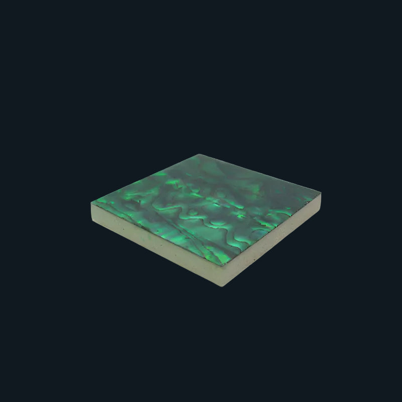 TGI - 50x50mm SHELL VENEER TILE PAUA EMERALD GREEN - OCEAN SHELL STUDIOS