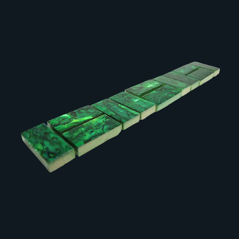 TGRB - Random size (12pc) SHELL VENEER TILE PAUA EMERALD GREEN - OCEAN SHELL STUDIOS