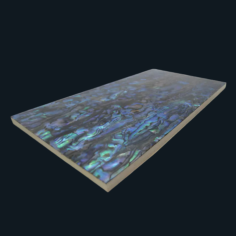 TP100 - 200x100mm SHELL VENEER TILE PAUA ALL NATURAL - OCEAN SHELL STUDIOS