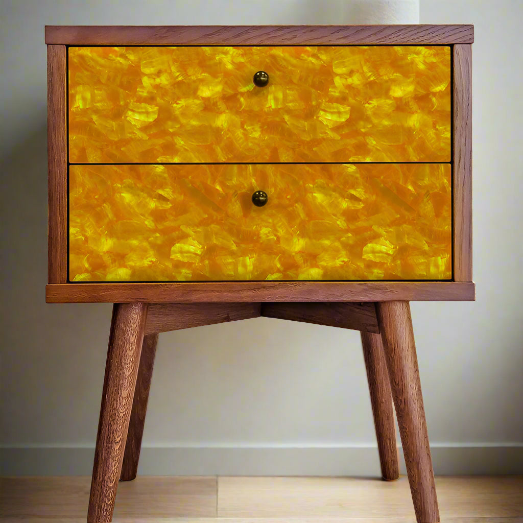 VCWCY200_2 - SHELL VENEER COATED - WMOP CITRINE YELLOW - OCEAN SHELL STUDIOS