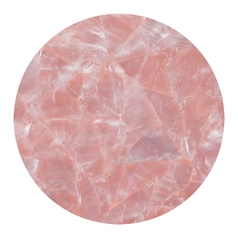 VCWPQ200 - RETAIL READY - SHELL VENEER COATED - WMOP PINK QUARTZ - OCEAN SHELL STUDIOS
