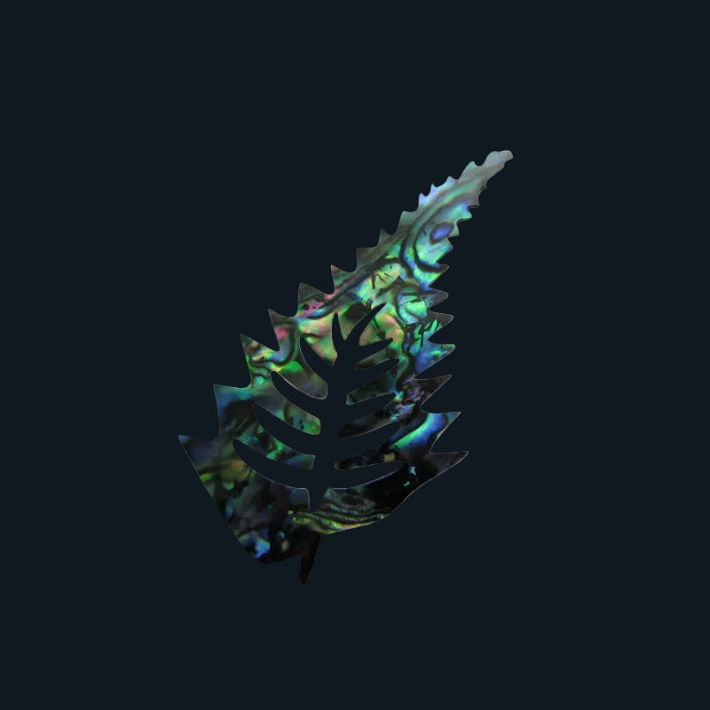 ZSPFM - Medium 50mm (12pcs) GLOSS PAUA VENEER SHAPE - FERN - OCEAN SHELL STUDIOS