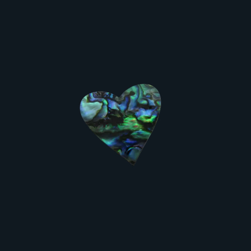 ZSPHM - GLOSS PAUA VENEER SHAPE - HEART - OCEAN SHELL STUDIOS
