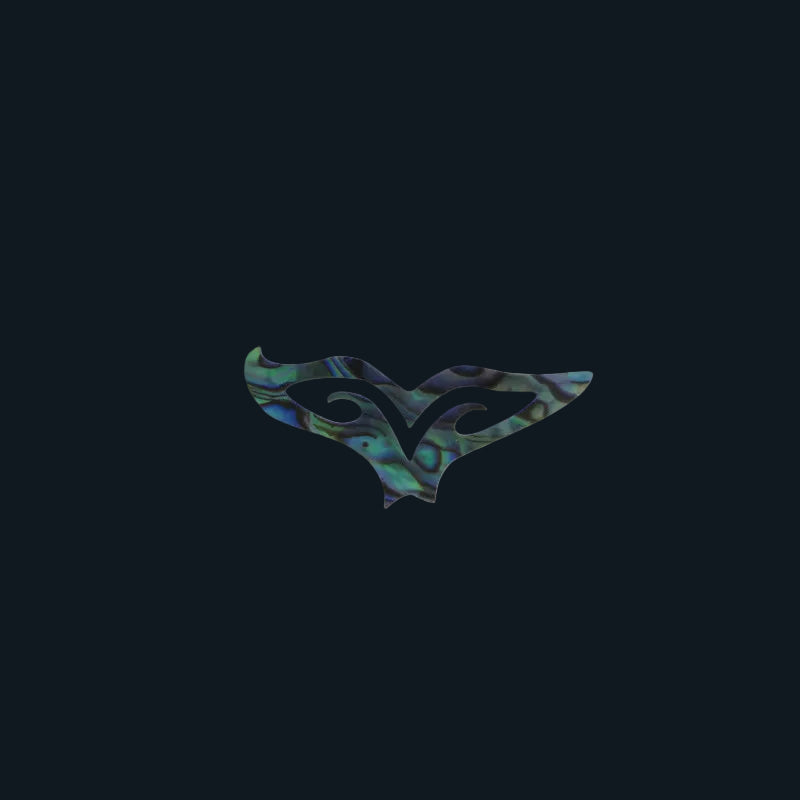 ZSPWT - GLOSS PAUA VENEER SHAPE - WHALE TAIL - OCEAN SHELL STUDIOS